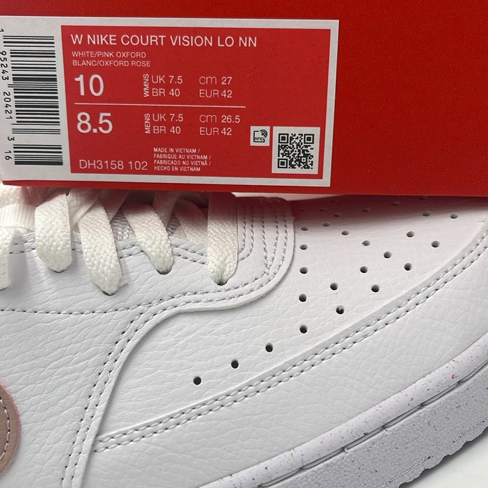 Nike Court Vision Low Next
Nature
Women's Shoes
White/Pink Oxford
DH3158-102 - Picture 16 of 16